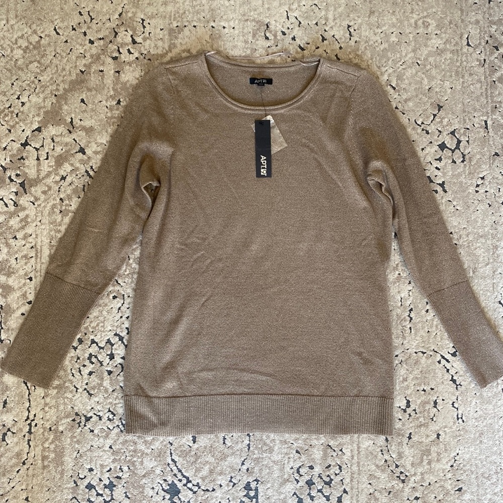Apt. 9 Long Sleeve Glittery Sweater, Size M